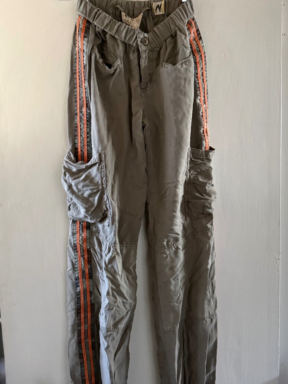 Da-Nang Vintage Track Olive with orange stripe Pants size small
